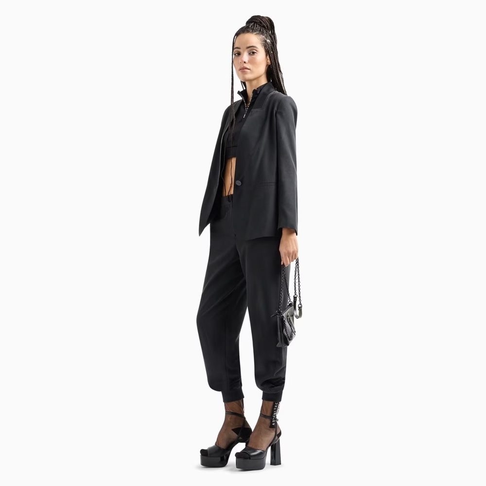 Armani Exchange A|X  Mixmag Black Soft Deconstructed Blazer, size 6